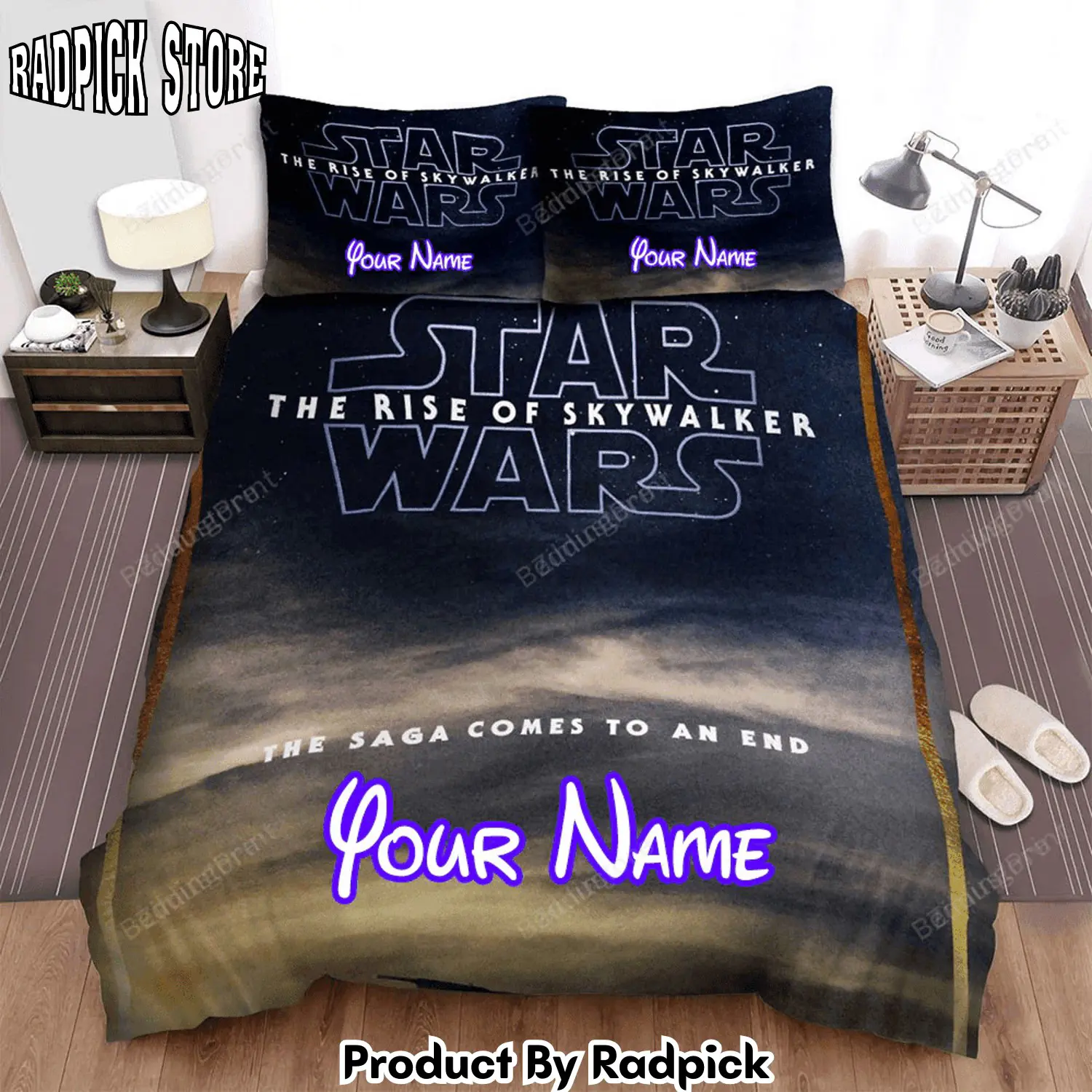 Radpick star wars episode ix the rise of skywalker the saga comes to an end movie poster ver 2 bed sheets duvet cover personalized name bedding sets rp3271923